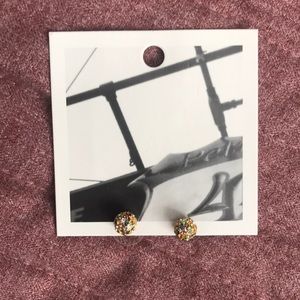Anthropologie Crystal disco ball stud earrings
